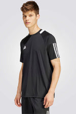 טישירט לגברים SERENO AEROREADY 3-STRIPES בצבע שחור