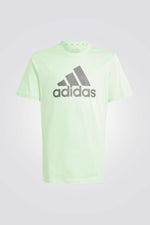 טישירט לנוער ESSENTIALS BIG LOGO בצבע ירוק זוהר