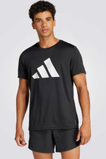 טישירט לגברים RUN IT בצבע שחור ולבן