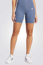 טייץ קצר לנשים OPTIME 7-INCH בצבע כחול בהיר