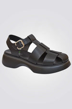 סנדל רצועות נוחות לנשים בצבע שחור