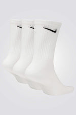 מארז 3 זוגות גרביי ספורט לגברים Everyday Lightweight בצבע לבן