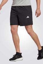 מכנסיים קצרים לגברים TRAIN ESSENTIALS WOVEN בצבע שחור ולבן