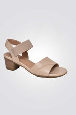 סנדלי עקב לנשים מעטפת גומי בצבע ניוד