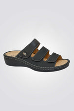 כפכפי נוחות לנשים 3 רצועות סקוטץ' בצבע שחור