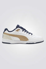 סניקרס Game Low Retro Club בצבע לבן נייבי וזהב