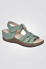 סנדלים לנשים עם רצועות בצבע מנטה