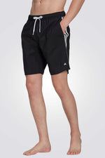 בגד ים לגברים 3-STRIPES CLX בצבע לבן ושחור