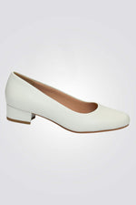 נעל עקב נוחות לנשים בצבע אופוויט