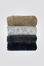 שמיכת פרווה מפנקת זוגית 220/200 דגם נבדה בצבע קפה