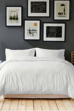 סט מצעים מיטת יחיד 90/200 כותנה סאטן דגם SCHARLOTTE בצבע לבן ושמנת