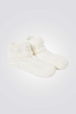 גרבי בית סרוגות בריפוד פרוותי MENNA קרם