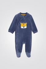 אוברול פיג'מה ארוכה לתינוקות קטיפה כחול