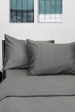 ציפית לכרית 100% כותנה באריגת סאטן בצבע אפור כהה