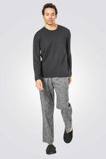 מכנסי פיג'מה פלנל אפור