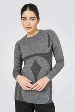 חולצה תרמית לנשים בצבע אפור