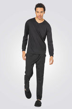 סט פיג'מה ריב שחור