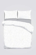 סט מצעים מיטה וחצי 120/200 ס"מ כותנה דגם ניב גוון אפור ולבן