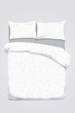 סט מצעים זוגי 160/200 ס"מ כותנה דגם ניב גוון אפור ולבן