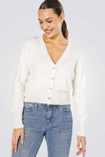 קרדיגן צאוורון V שמנת