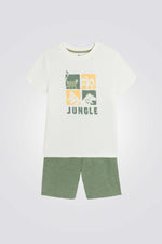 סט פיג'מה קצר לבנים