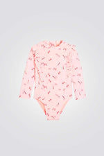 בגד ים שלם שרוולים ארוכים ורוד