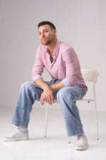 חולצה מכופתרת בגזרת מודרן הדפס פסים