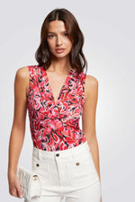 חולצה ללא שרוולים עם הדפס