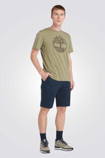 טישירט בצבע ירוק זית עם הדפס