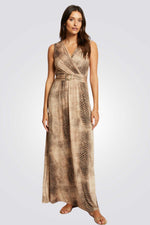 שמלה מקסי עם הדפס נחש