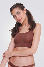 חזיה ZERO Feel Bralette צווארון עגול בצבע חום