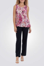 גופיה עם הדפס פרחוני בצבע ורוד