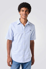 חולצה מכופתרת פסים בצבע תכלת