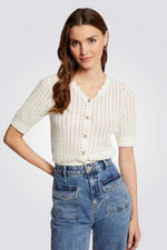 קרדיגן קצר בצבע לבן