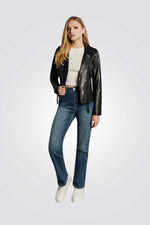 מעיל בייקר שחור עם רוכסן