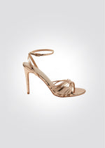 סנדלי עקב בצבע זהב