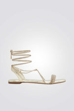 סנדלים קשירה בצבע זהב