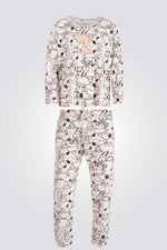 פיג'מה סנופי לעולם לא אינטרלוק בצבע ורוד מידות גדולות
