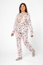 פיג'מה סנופי לעולם לא אינטרלוק בצבע ורוד