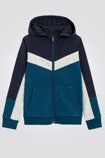 ג'קט קפוצ'ון גווני טורקיז כחול לנערים