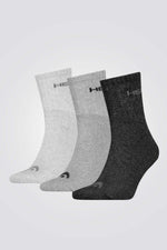 מארז שלישיית גרבי ספורט SHORT CREW 3P UNISEX בגווני אפור