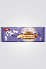 טבלת שוקולד MILKA בטעם עוגת גבינה ותות