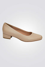 נעל עקב נוחות לנשים בצבע ניוד