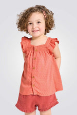 חולצה לתינוקות בצבע אדום כתום