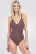 בגד ים שלם מחשוף וי DOLCE VITA בצבע חום