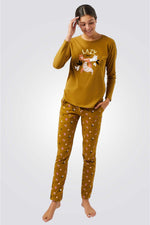 מכנסי פיג'מה ארוכים NUTS בצבע חרדל