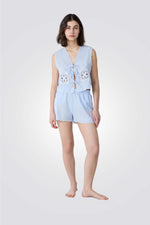 מכנסי פיג'מה קצרים CIBELLE בצבע כחול בהיר