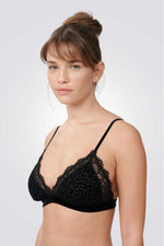 ברלט משולשים בהדפס מנומר בצבע שחור