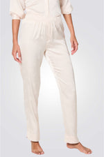 מכנסי פיג'מה מבד סאטן TIGER JACQUARD בצבע ורוד בהיר