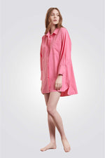 כותונת לילה מכופתרת FINN בצבע ורוד